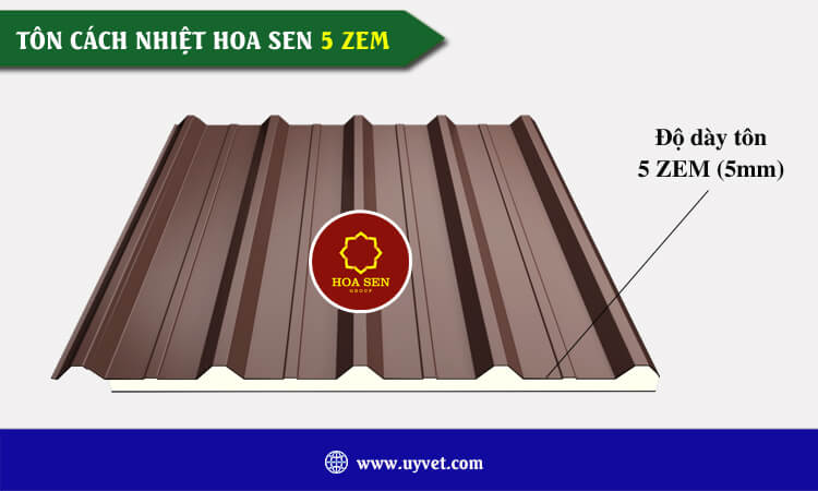 Tôn cách nhiệt Hoa Sen 5 zem 