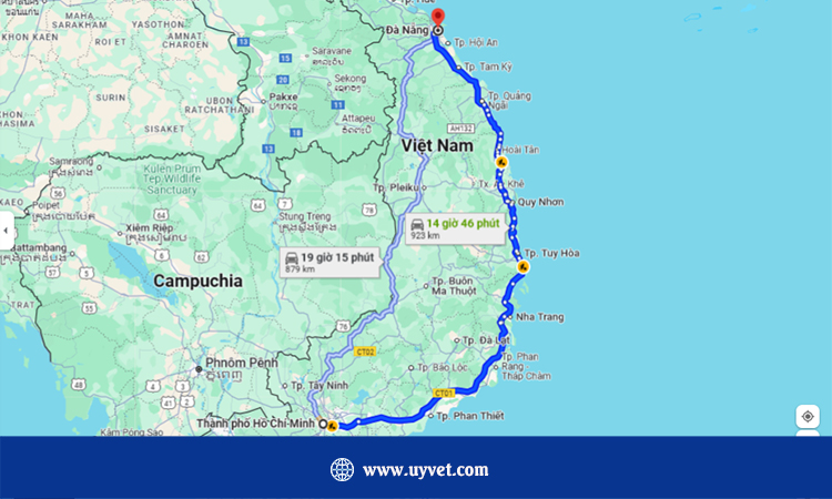 Từ TPHCM đi Đà Nẵng bao nhiêu km